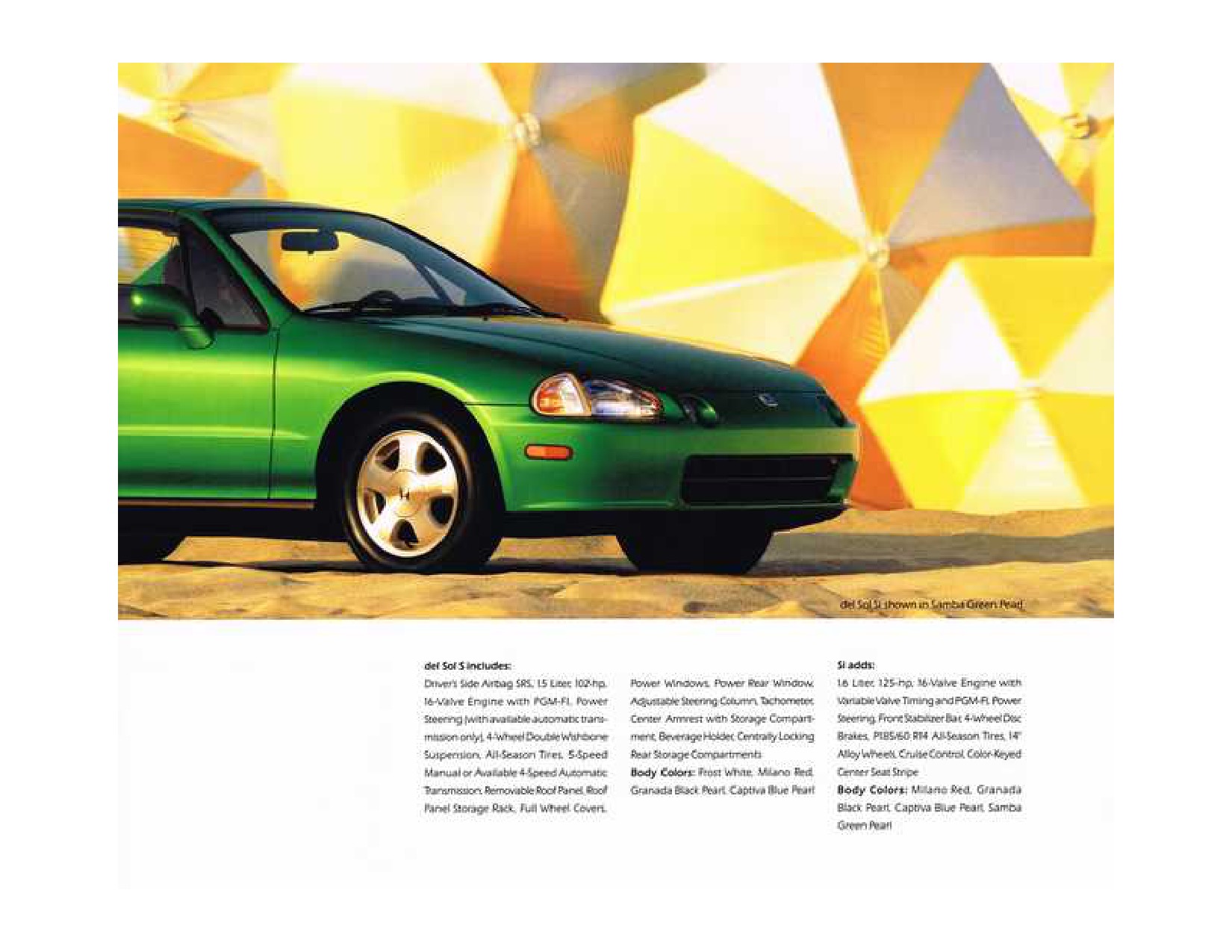 1993 Honda Civic delSol Brochure Page 21